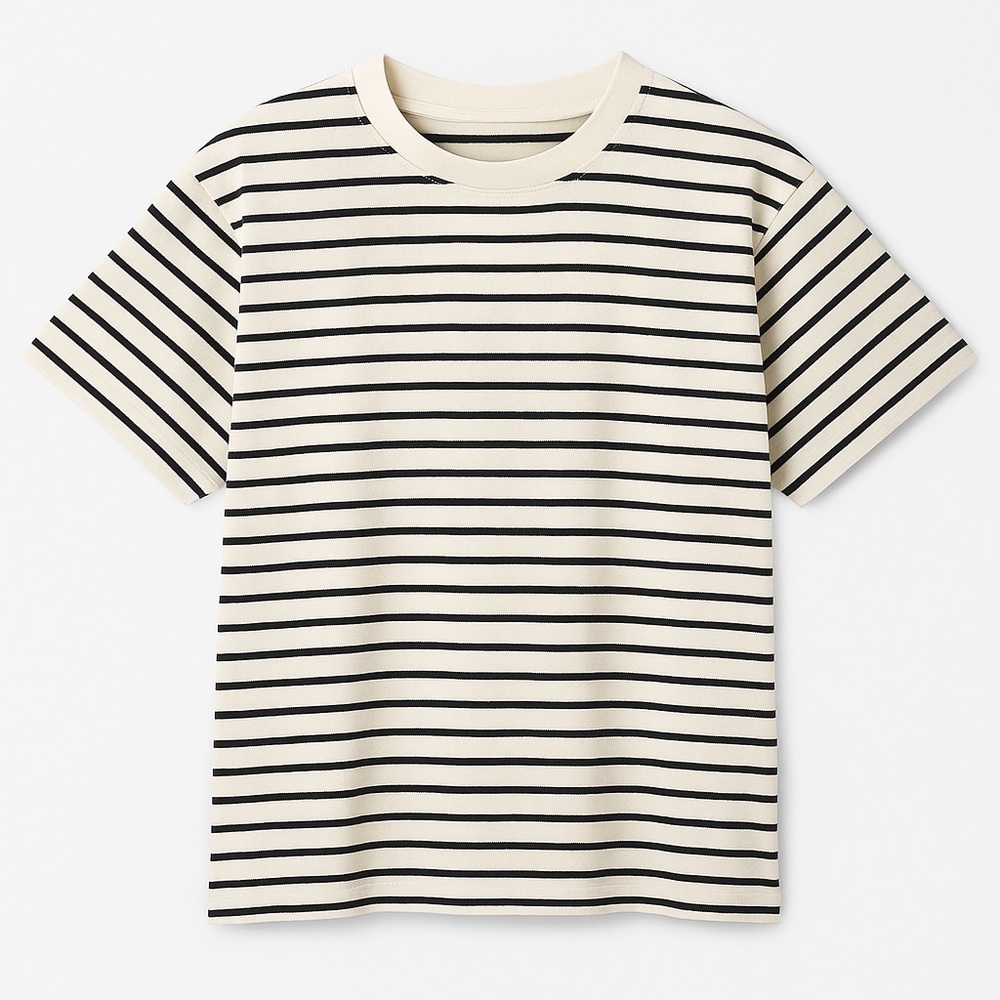 Zara Kids Black and Cream Short Sleeve Tee